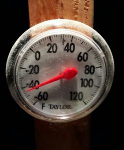 Thermometer beim Yukon Quest
